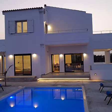 Montis Villa Sea View Heated Pool Daratsos Exterior photo